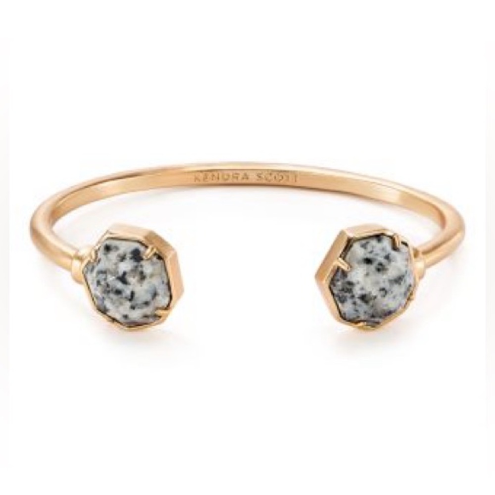 Kendra Scott Stella Criss Cross Cuff Bracelet Gold Crystal Accent Open Bracelet